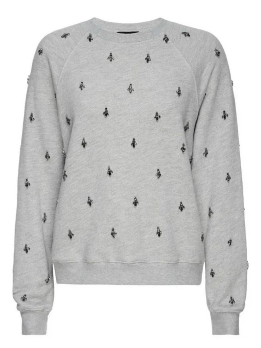 Le Superbe Extra Pe Grey Embellished Crewneck Sweater